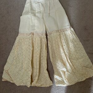 Gharara Cream Flared Bottoms,